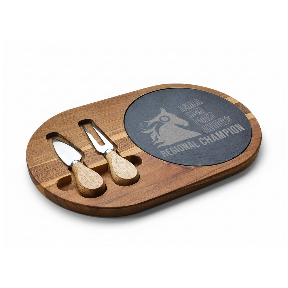 Regional Champion - Engraved Acacia Wood & Slate Serving Board ...