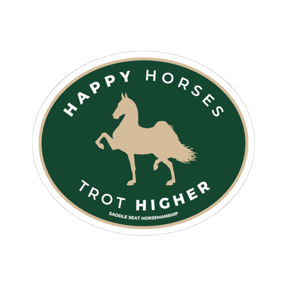 
                  
                    Happy Horses Trot Higher Stickers - 3.7", white or transparent trim
                  
                