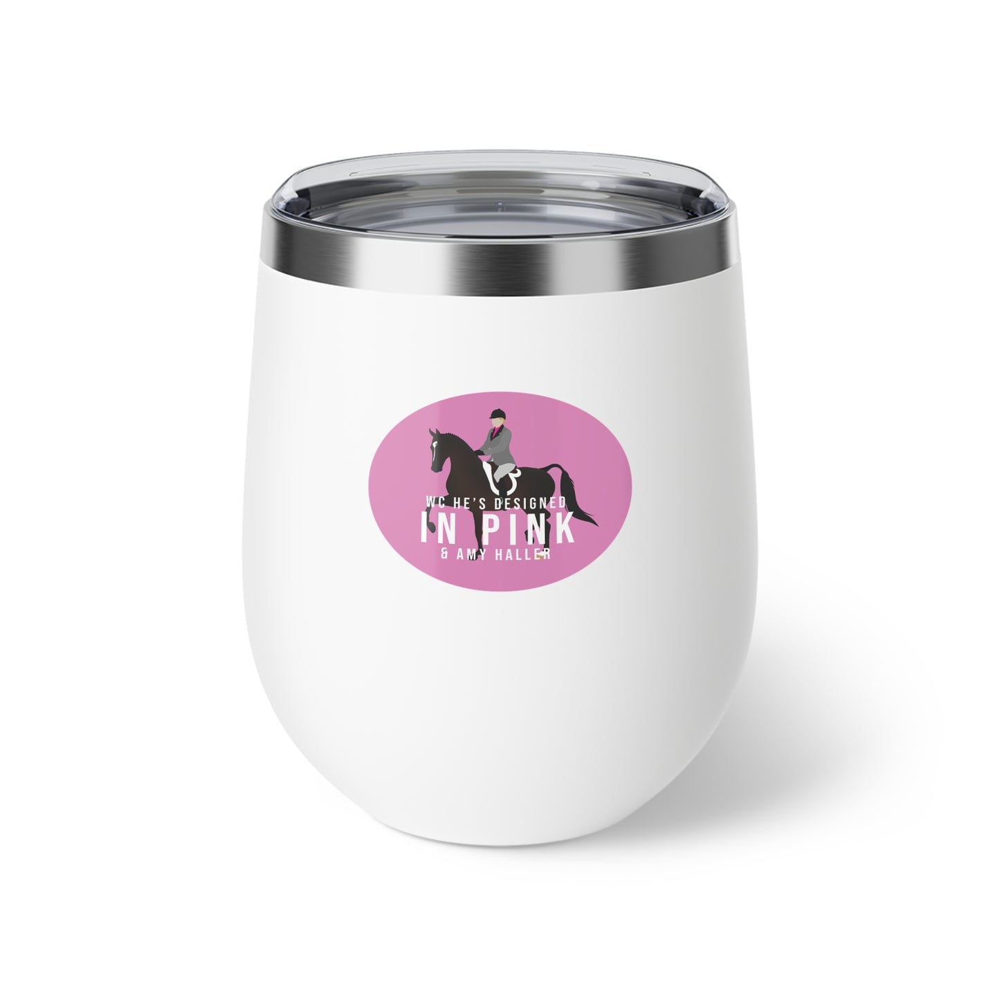 WC He's Designed In Pink 12oz Wine Tumbler