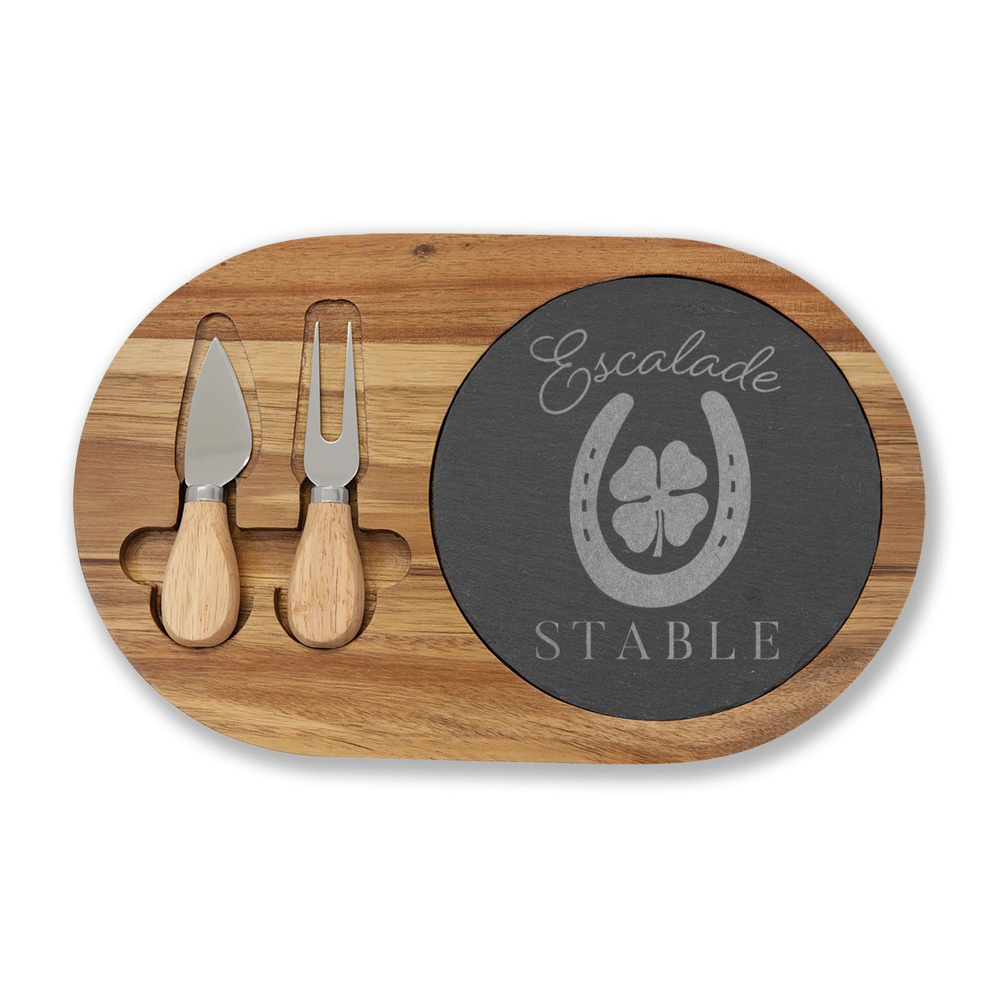 4 options - Engraved Acacia Wood & Slate Serving Board