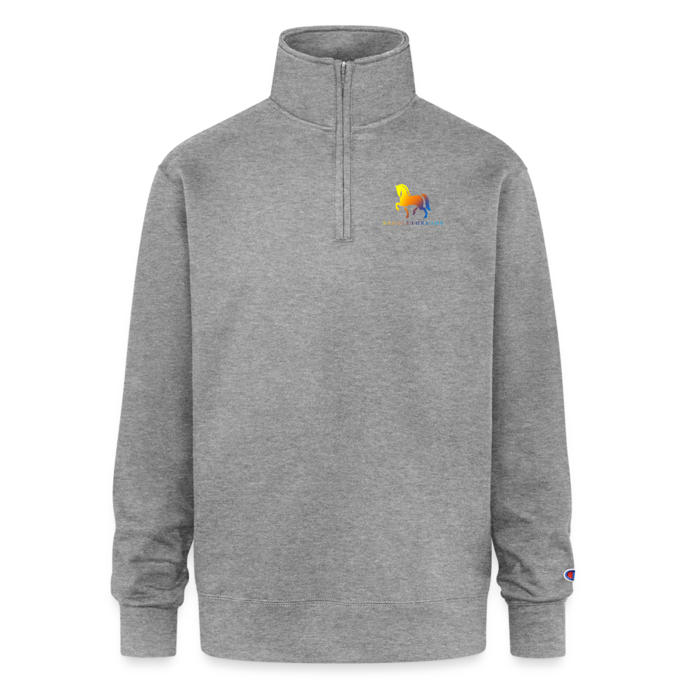 Champion Unisex Quarter Zip Pullover Sweatshirt - heather gray