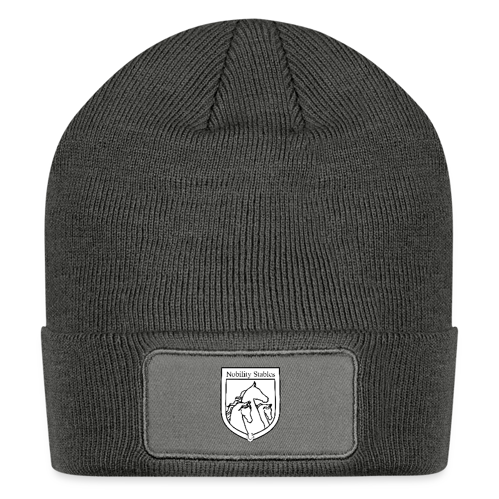 Logo Patch Beanie - charcoal grey