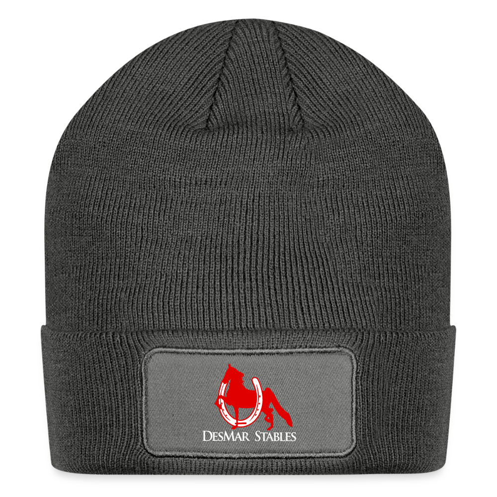 Patch Beanie - charcoal grey