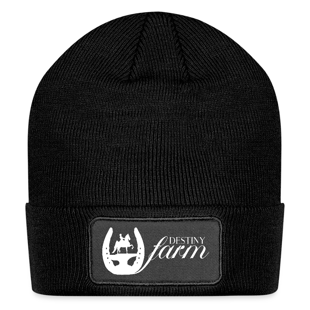 Logo Patch Beanie - black