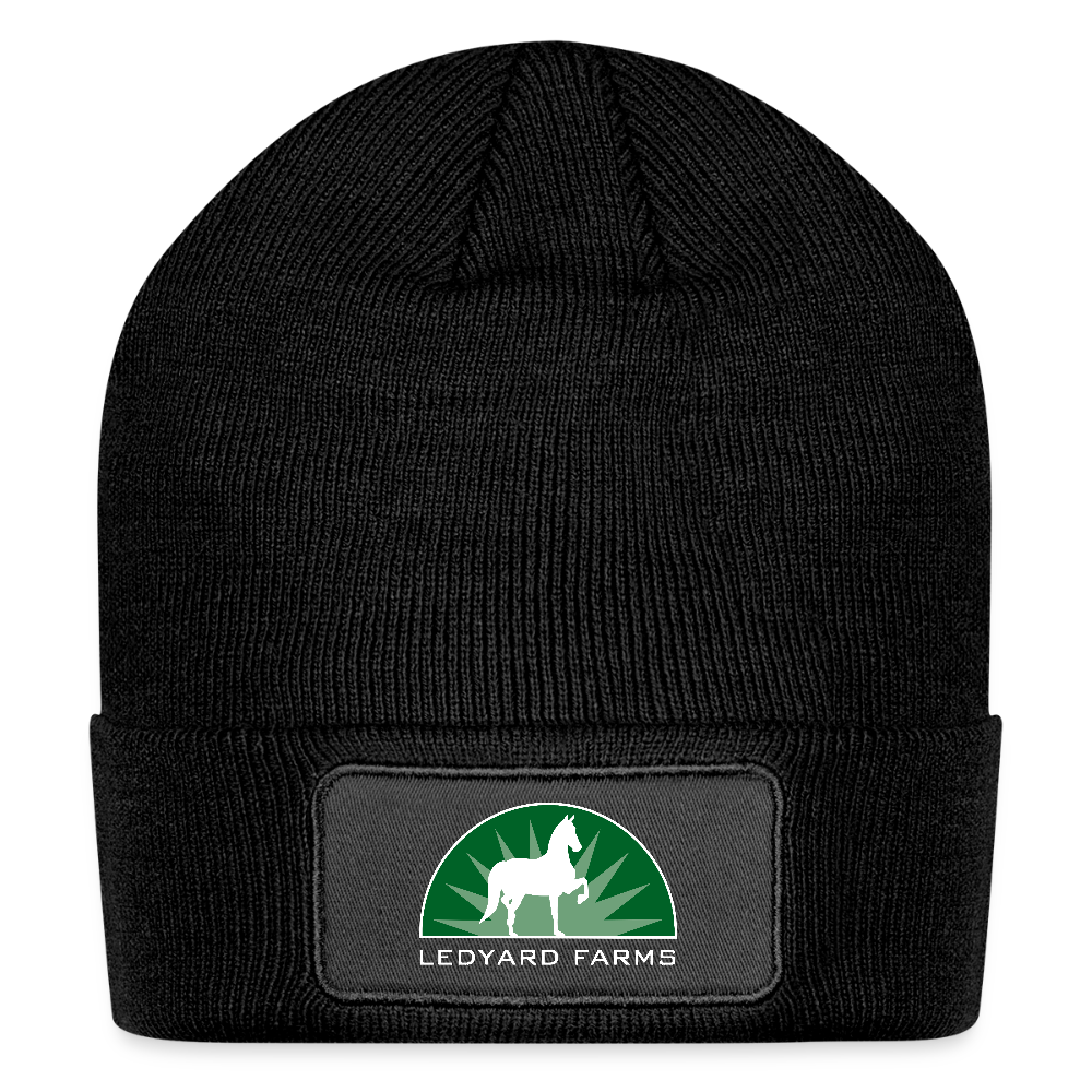 Logo Patch Beanie - black