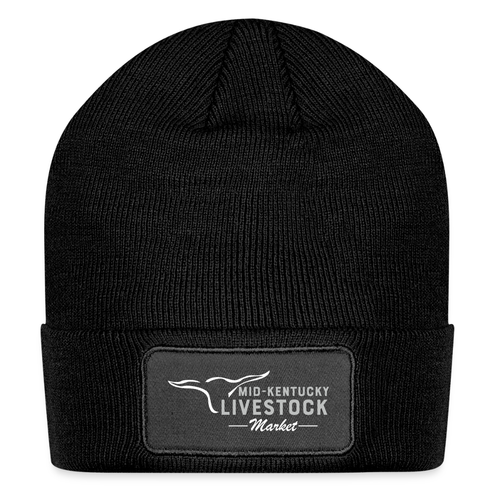 Logo Patch Beanie - black