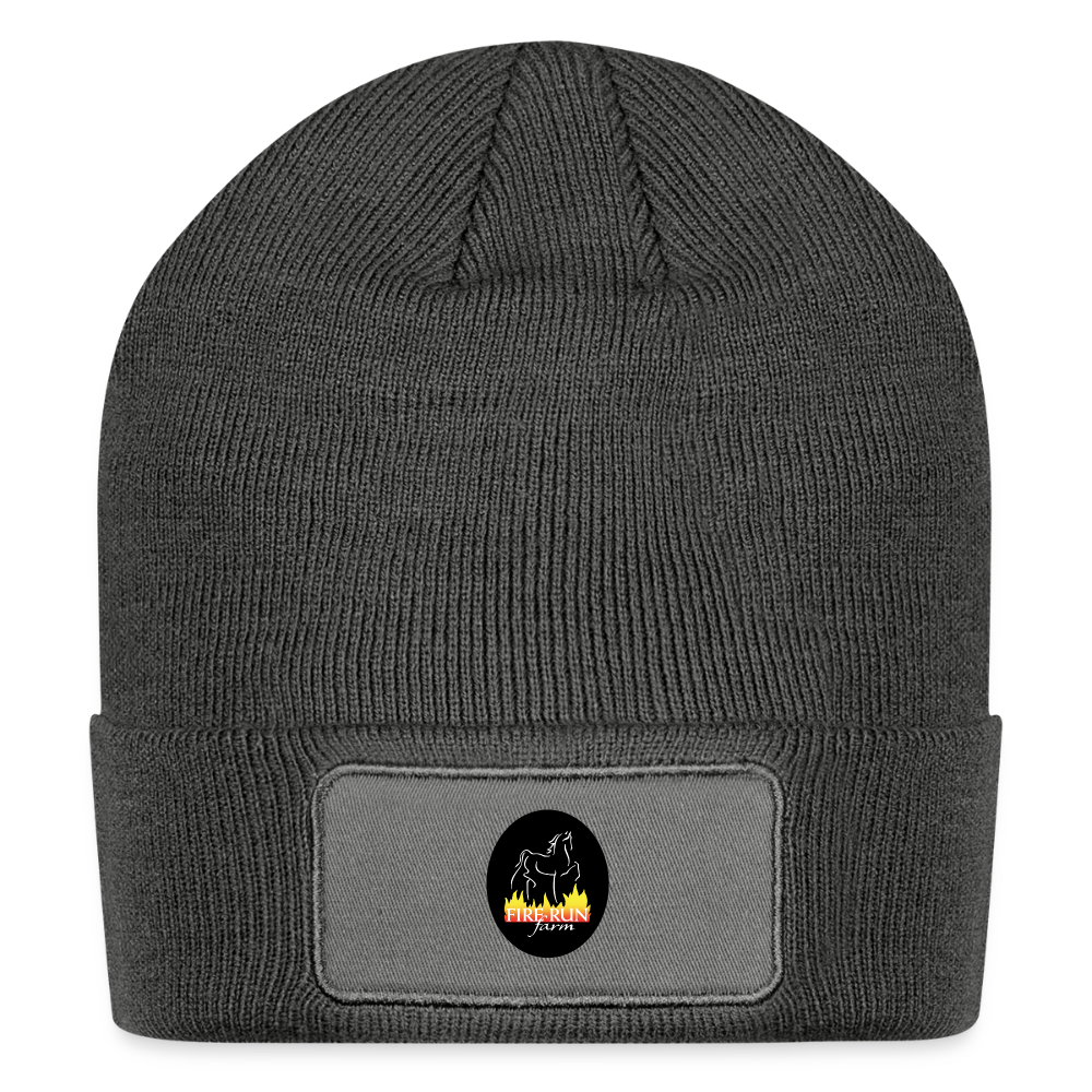 Patch Beanie - charcoal grey