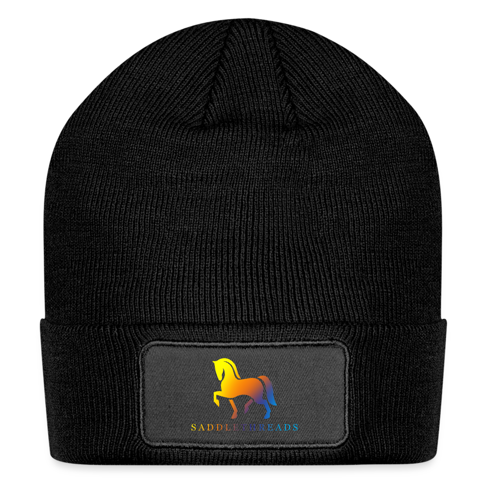 Logo Patch Beanie - black