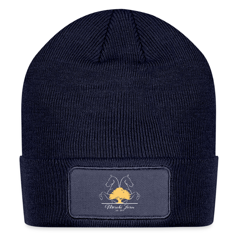 Logo Patch Beanie - navy