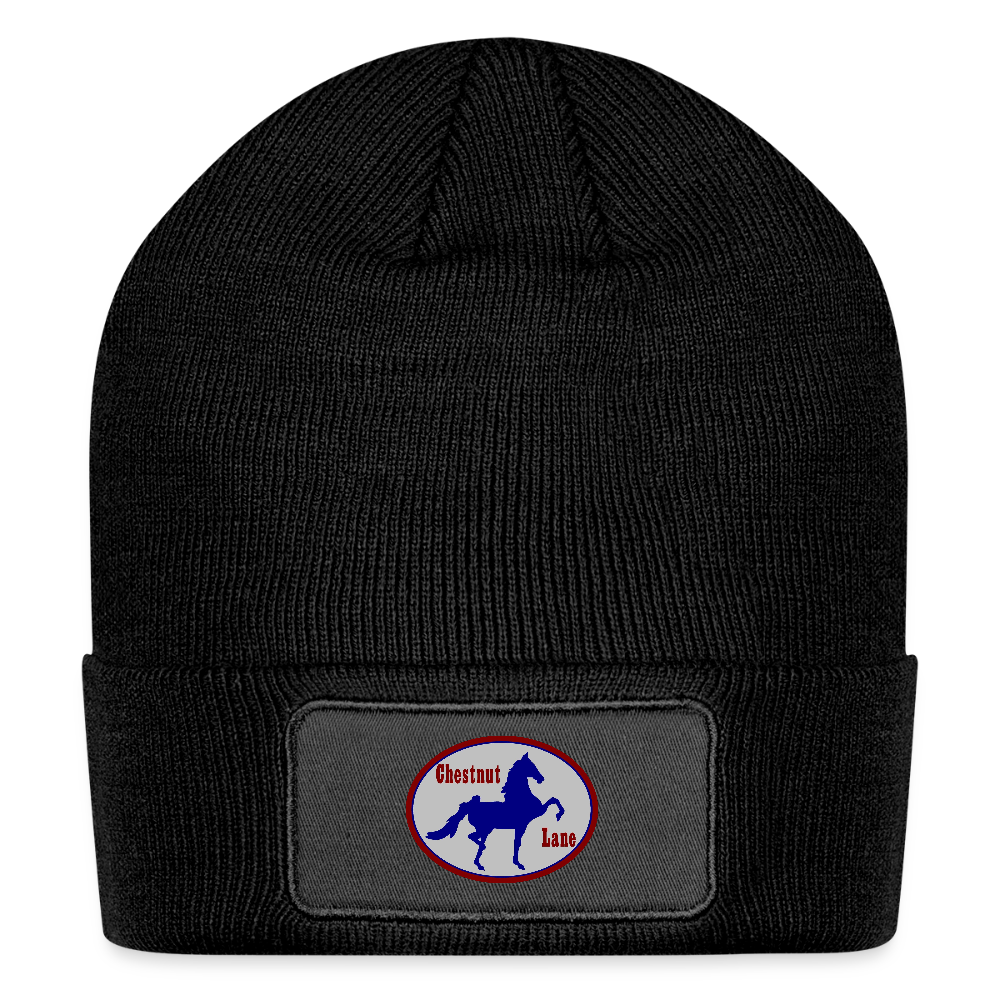 Logo Patch Beanie - black