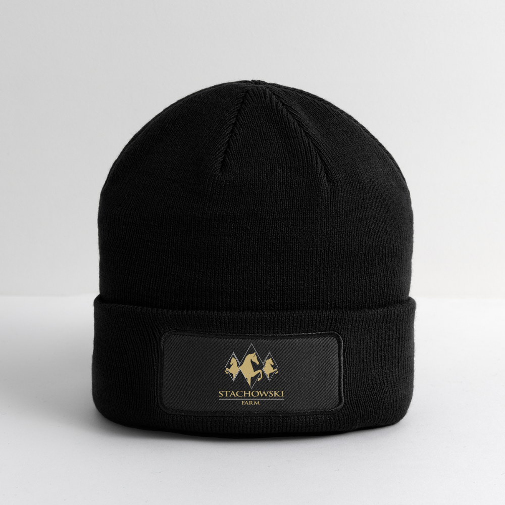 Logo Patch Beanie - black