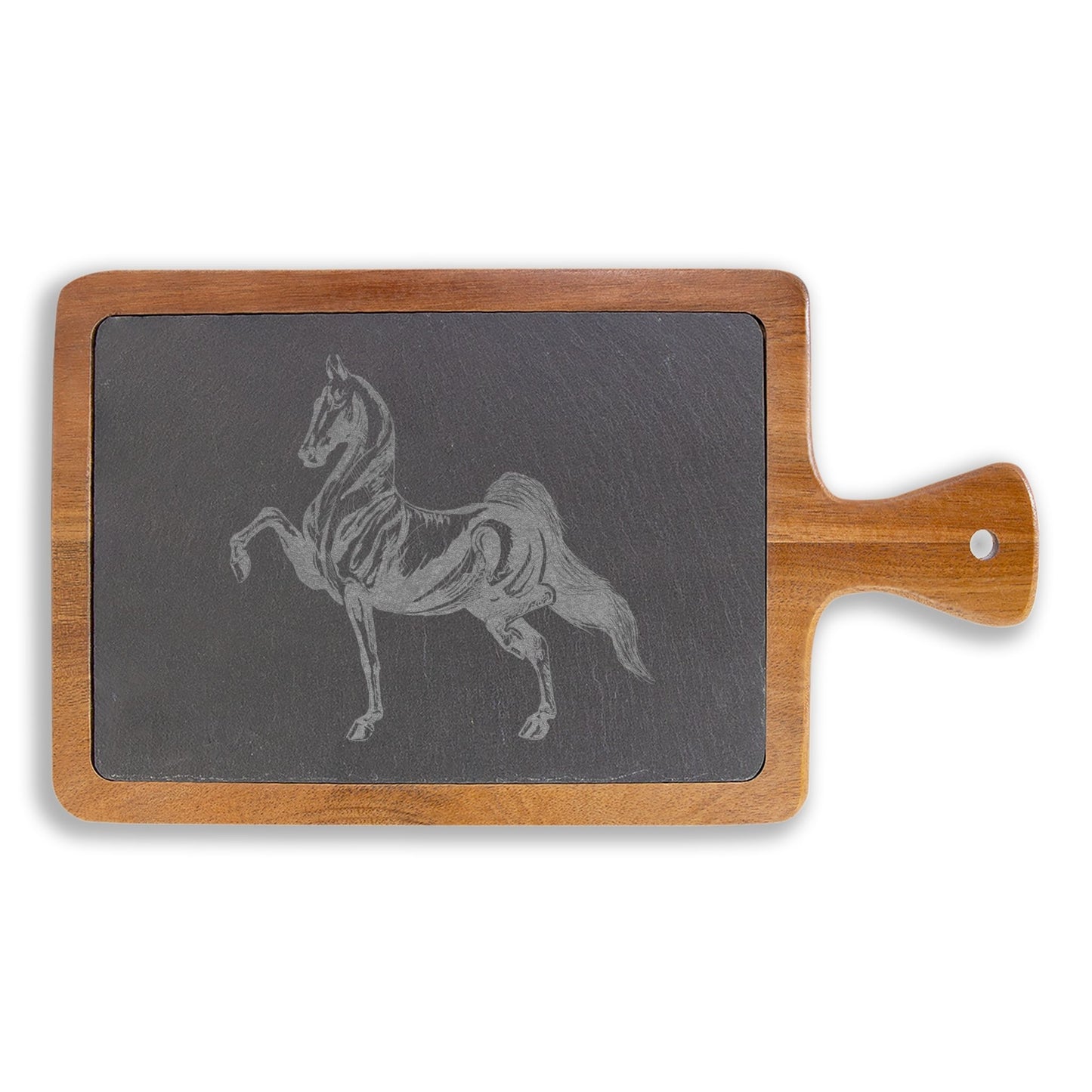 Engraved Acacia Wood & Slate Serving Board