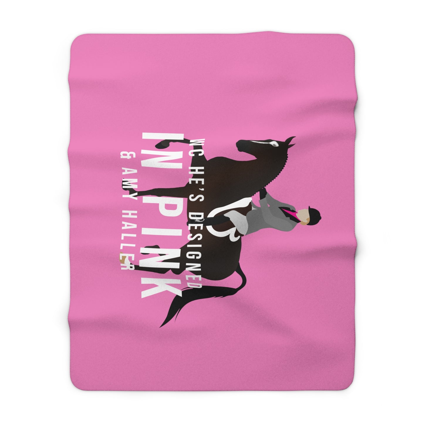 WC He's Designed In Pink Sherpa Fleece Blanket