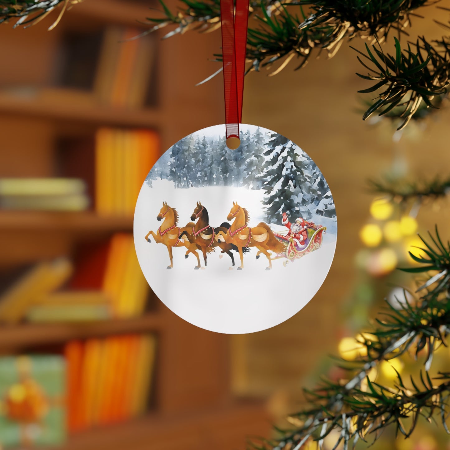 WGC Sleigh Metal Ornament