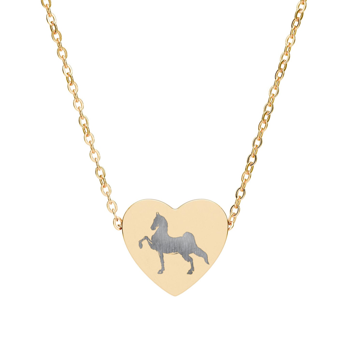 Engraved Saddlebred Heart Necklace