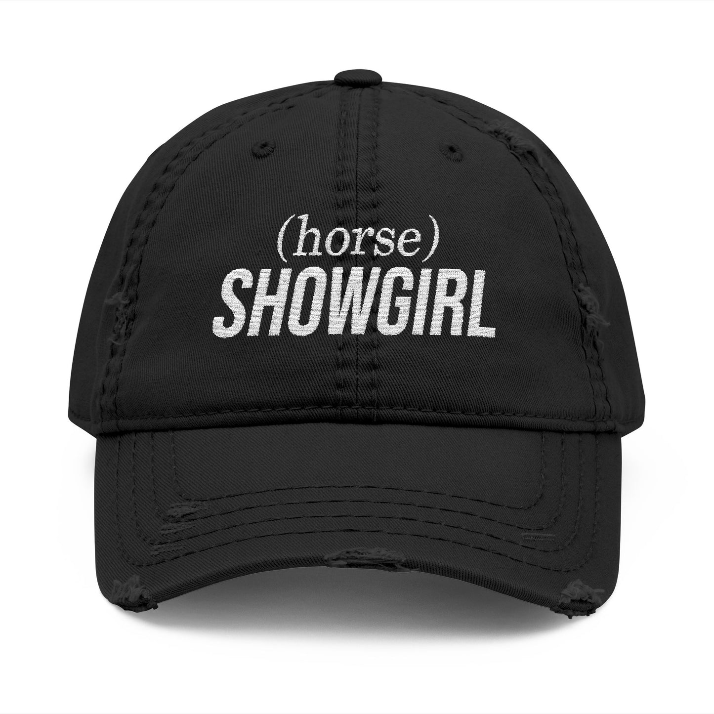 Embroidered Distressed Hat - (horse) SHOWGIRL