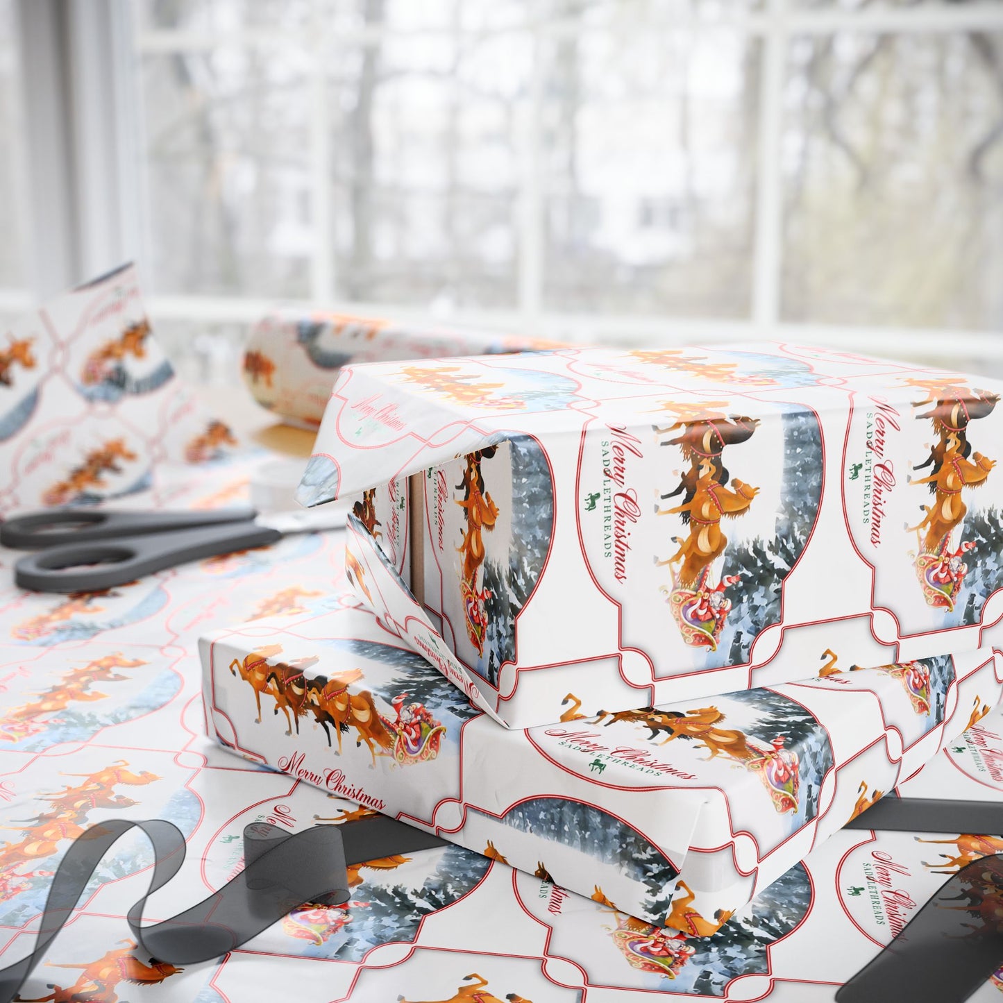 Saddlehorse Sleigh Wrapping Paper - 30" x 180"