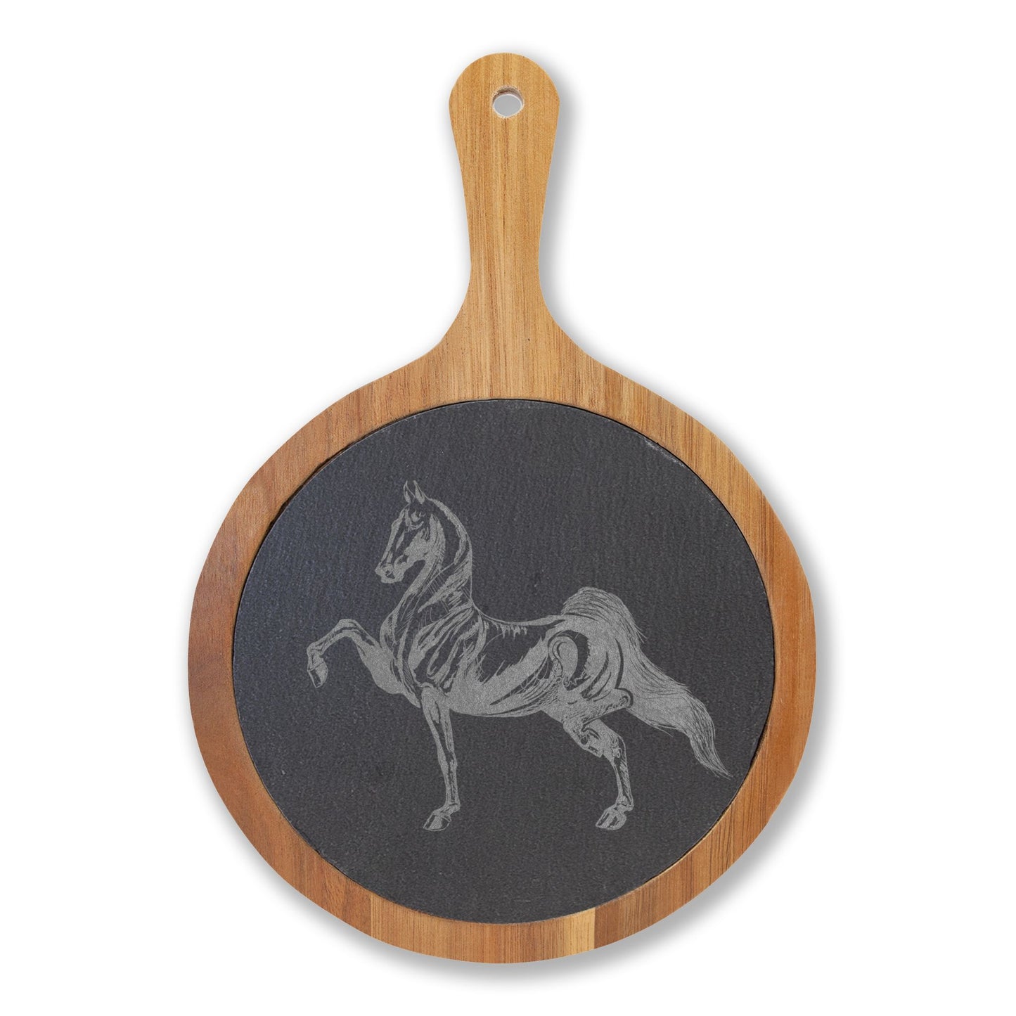 Engraved Acacia Wood & Slate Serving Board