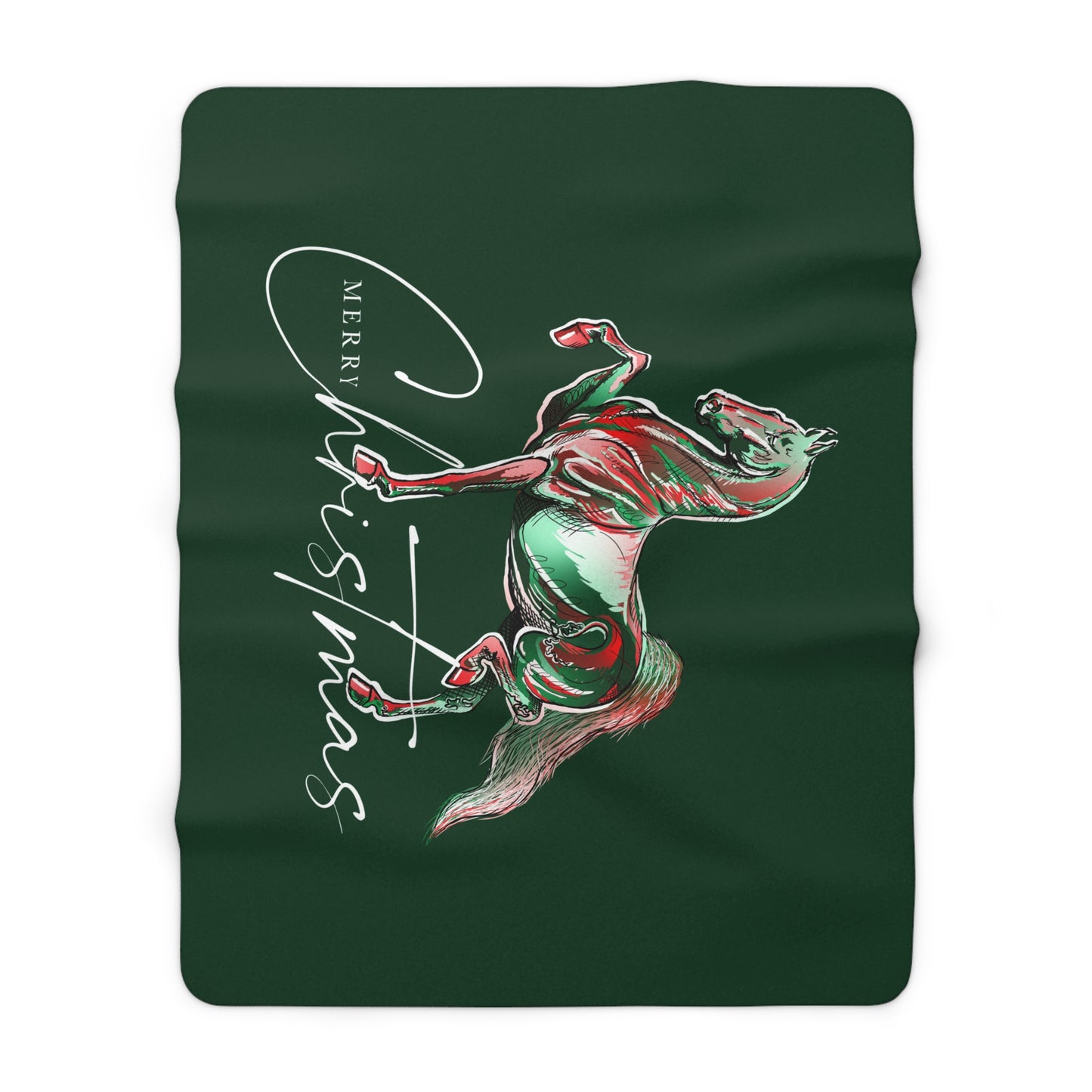 Merry Christmas - Queen Size Sherpa Fleece Blanket