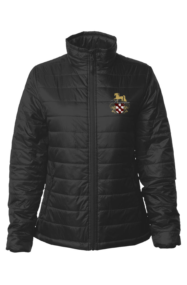 Gold Embroidered Womens Puffer Jacket