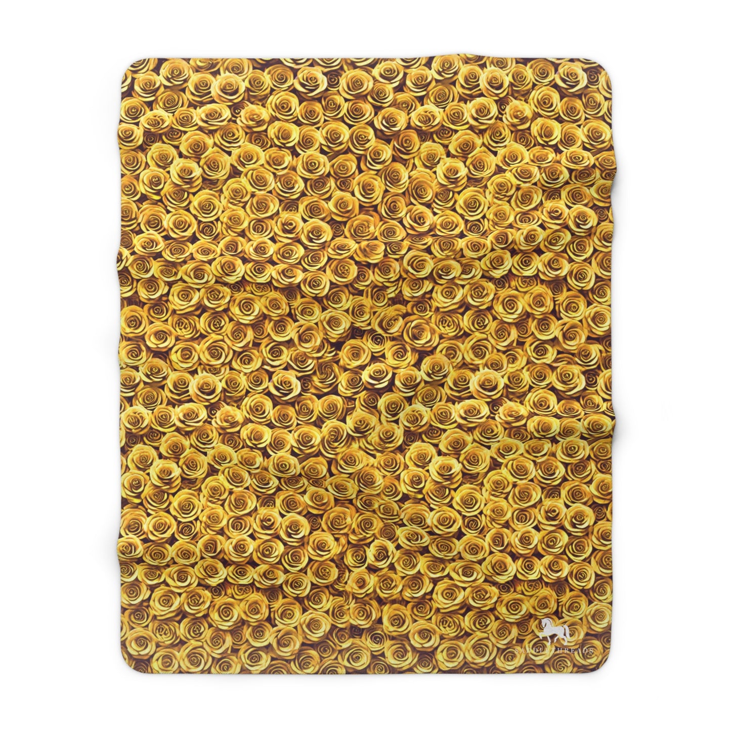 Yellow "Blanket of Roses" - Sherpa Fleece