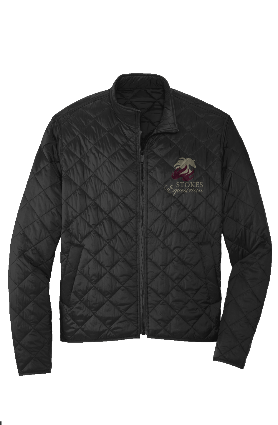 Luxury Quilted Jacket - Embroidered Logo (with metallic gold!) 