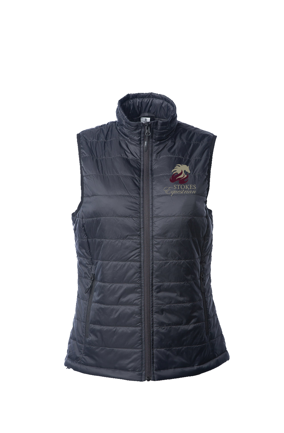 Embroidered Womens Puffer Vest (with metallic gold!)