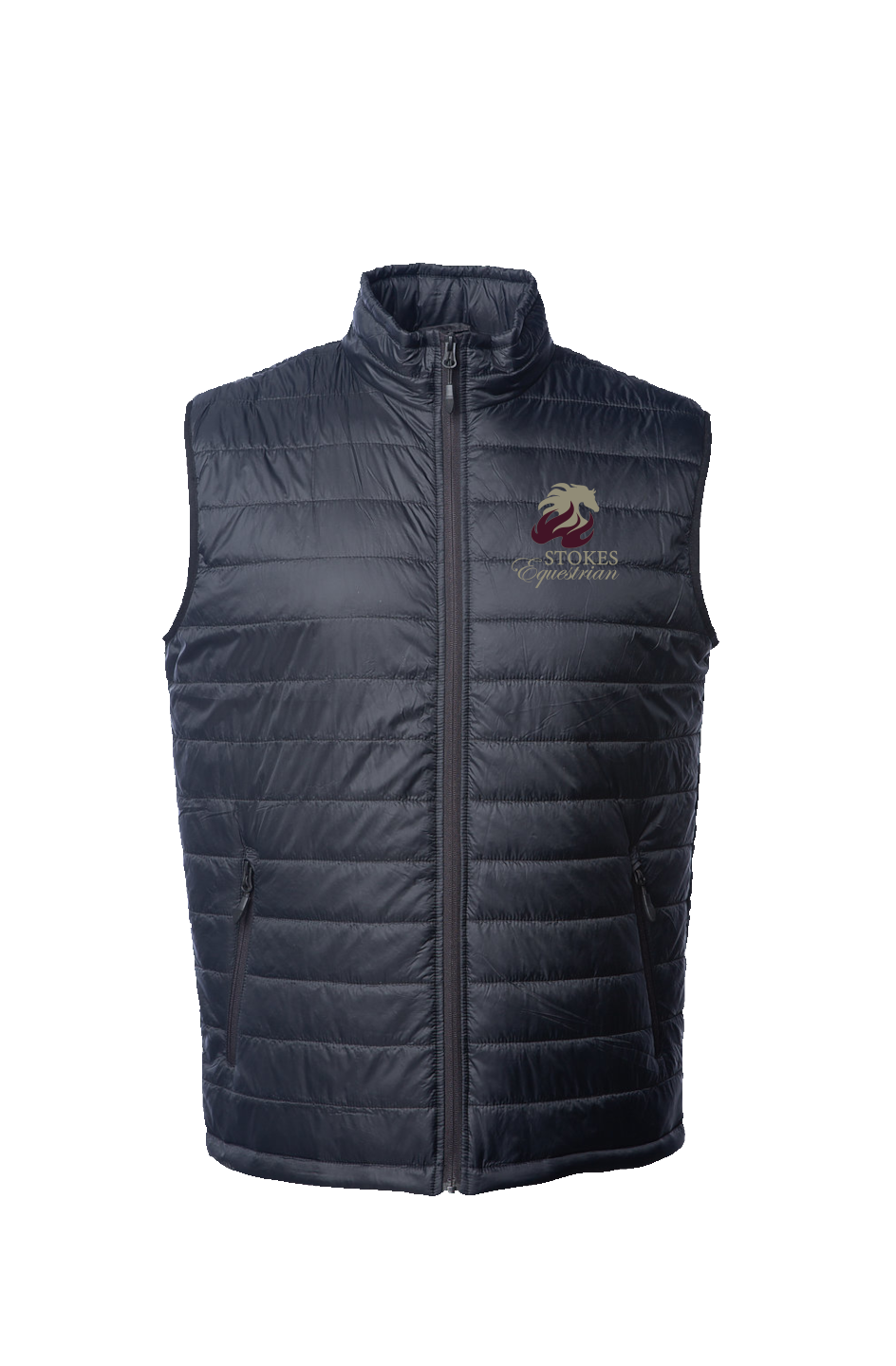 Embroidered Mens Puffer Vest (with metallic gold!)