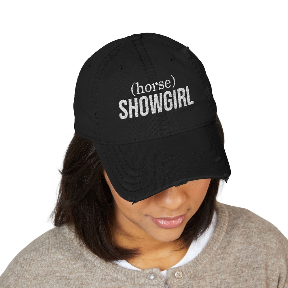 
                  
                    Embroidered Distressed Hat - (horse) SHOWGIRL
                  
                