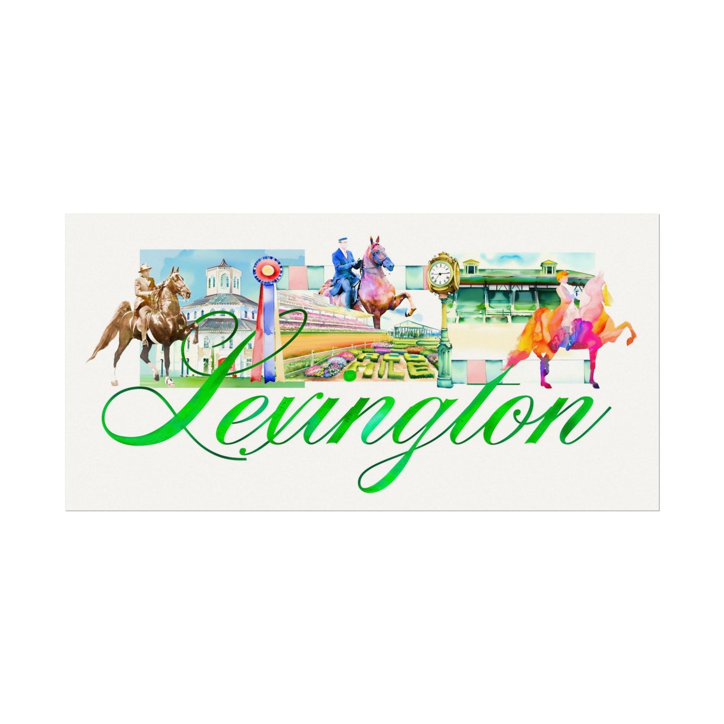 Lexington - 20" x 10" Textured Watercolor Matte Print