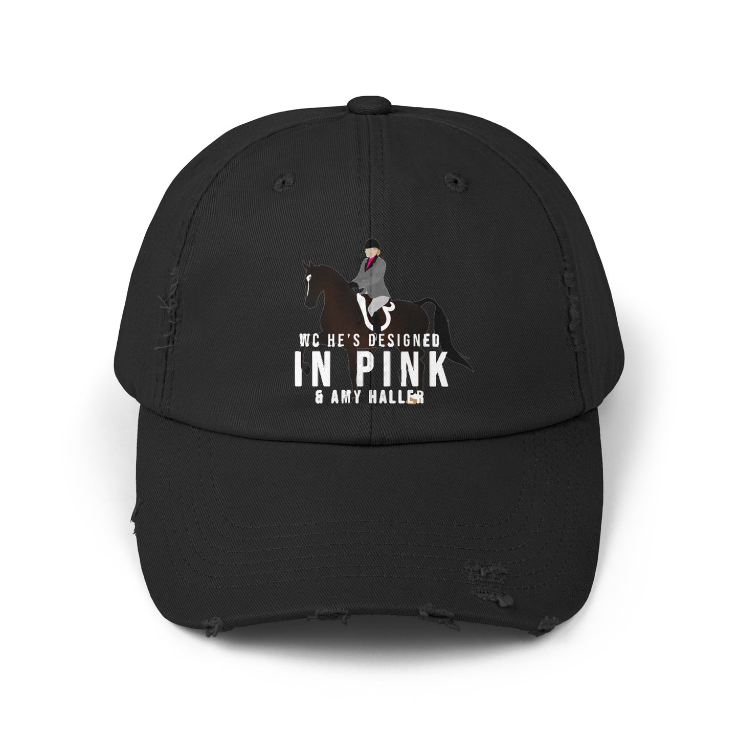 WC He's Designed In Pink Distressed Hat