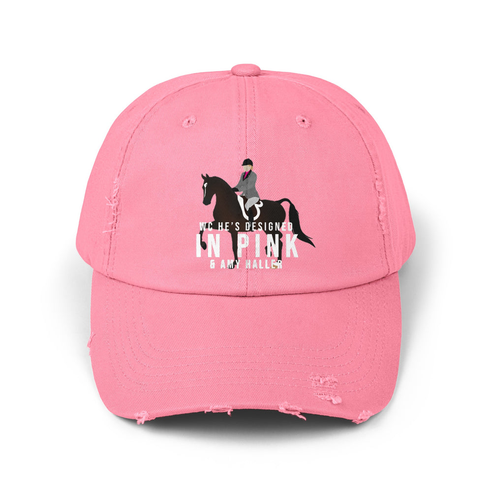 WC He's Designed In Pink Distressed Hat