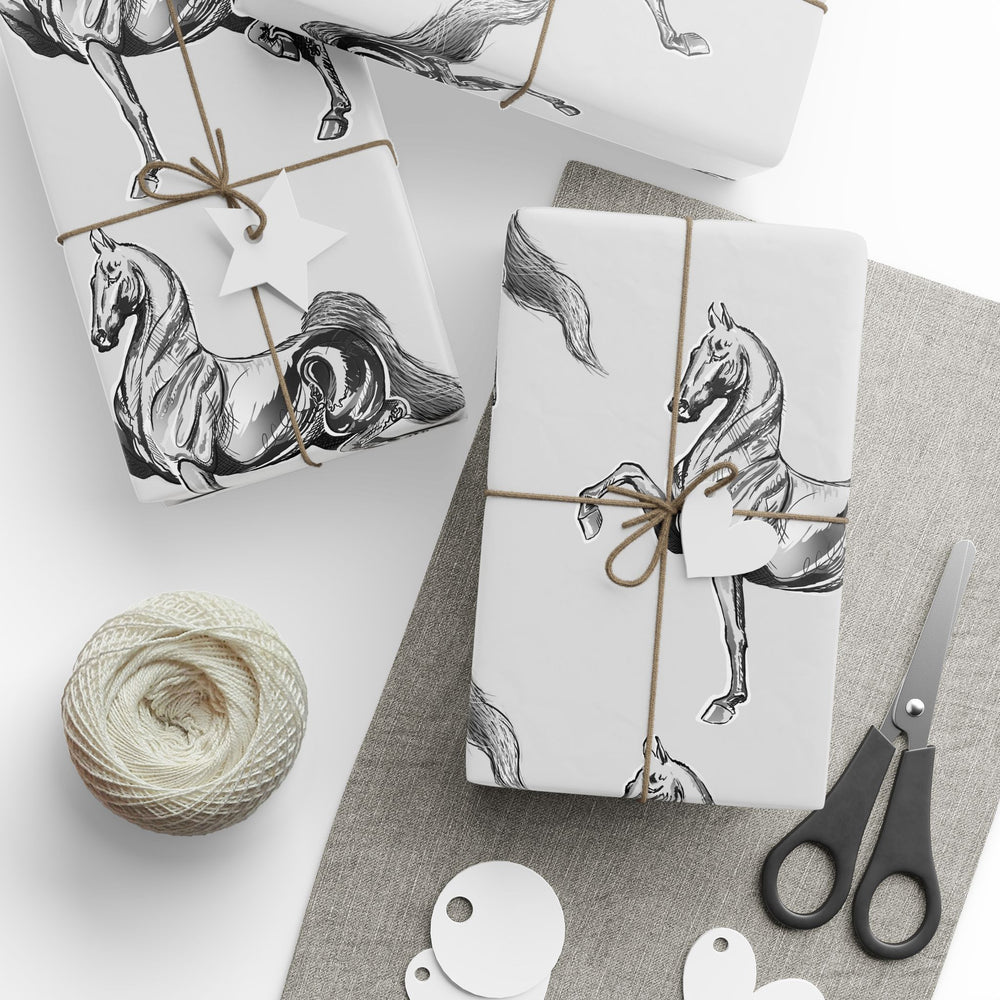 The Silver Saddle Horse Wrapping Paper - 30" x 180"
