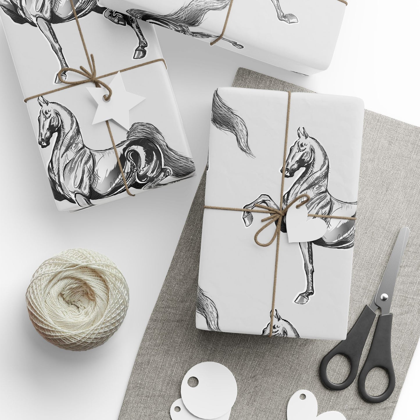 The Silver Saddle Horse Wrapping Paper - 30" x 180"