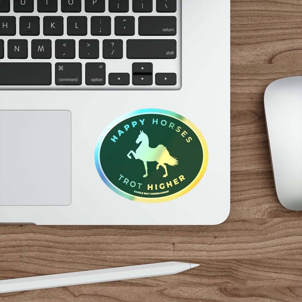 
                  
                    Happy Horses Trot Higher - Holographic Sticker 3.71"
                  
                