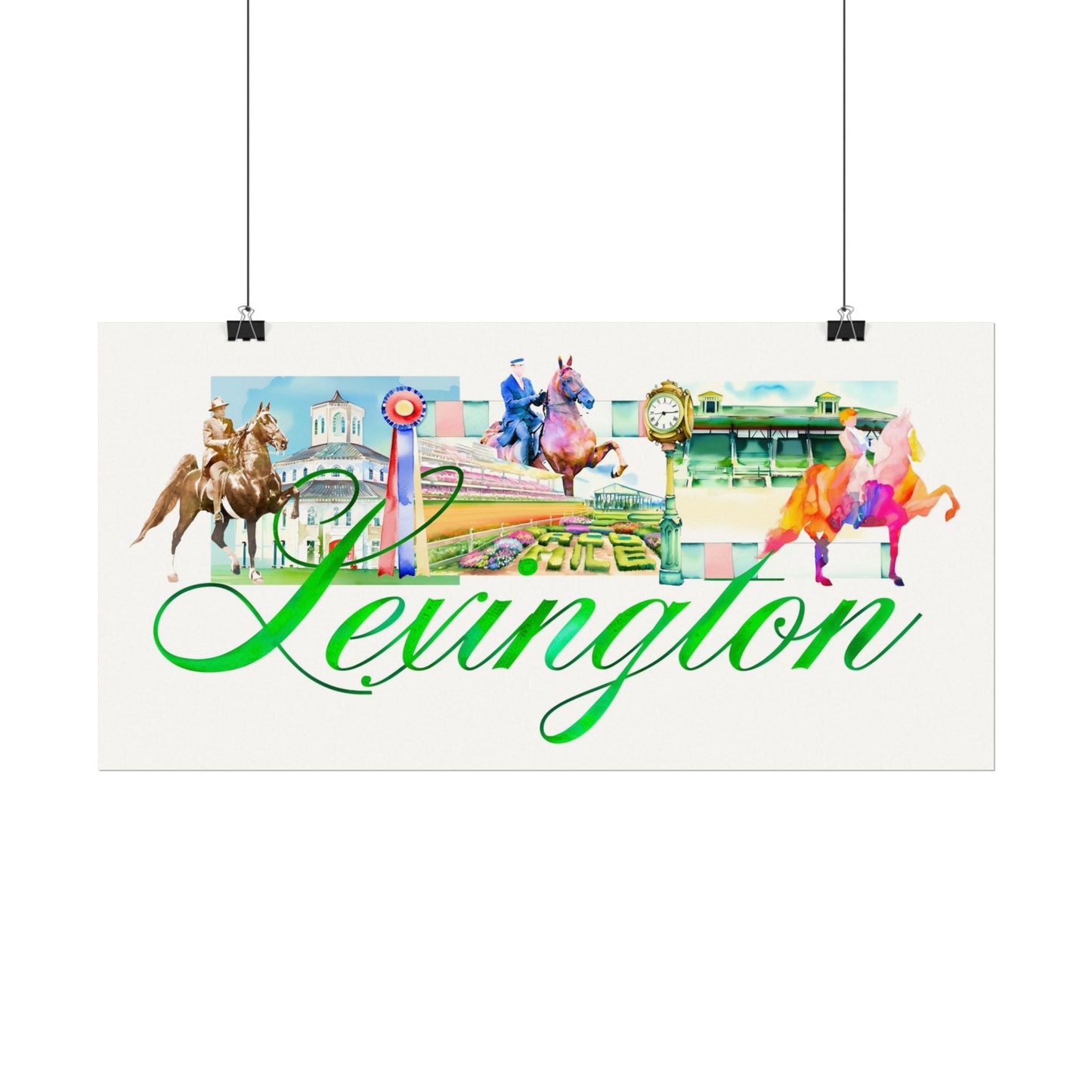 Lexington - 20" x 10" Textured Watercolor Matte Print