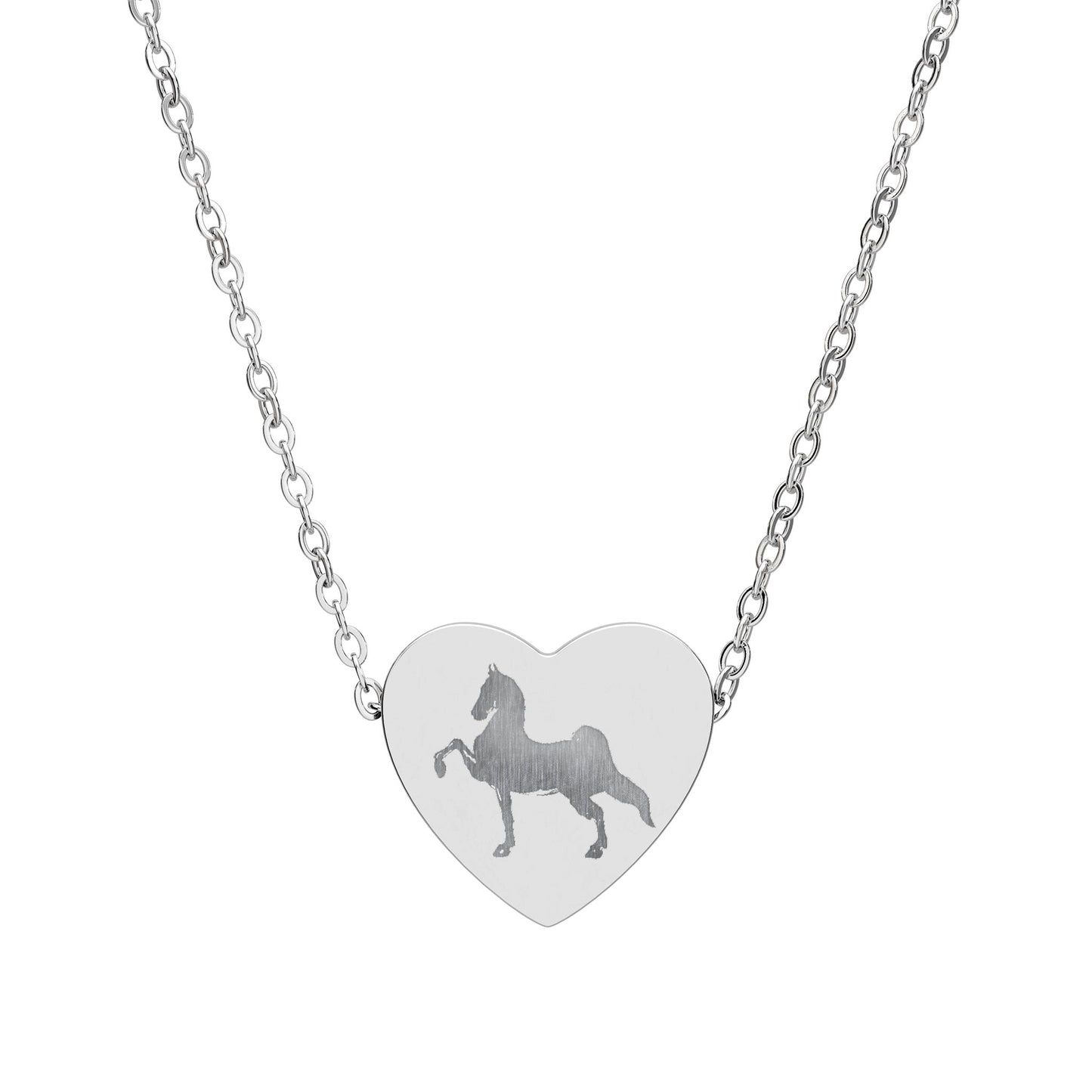Engraved Saddlebred Heart Necklace
