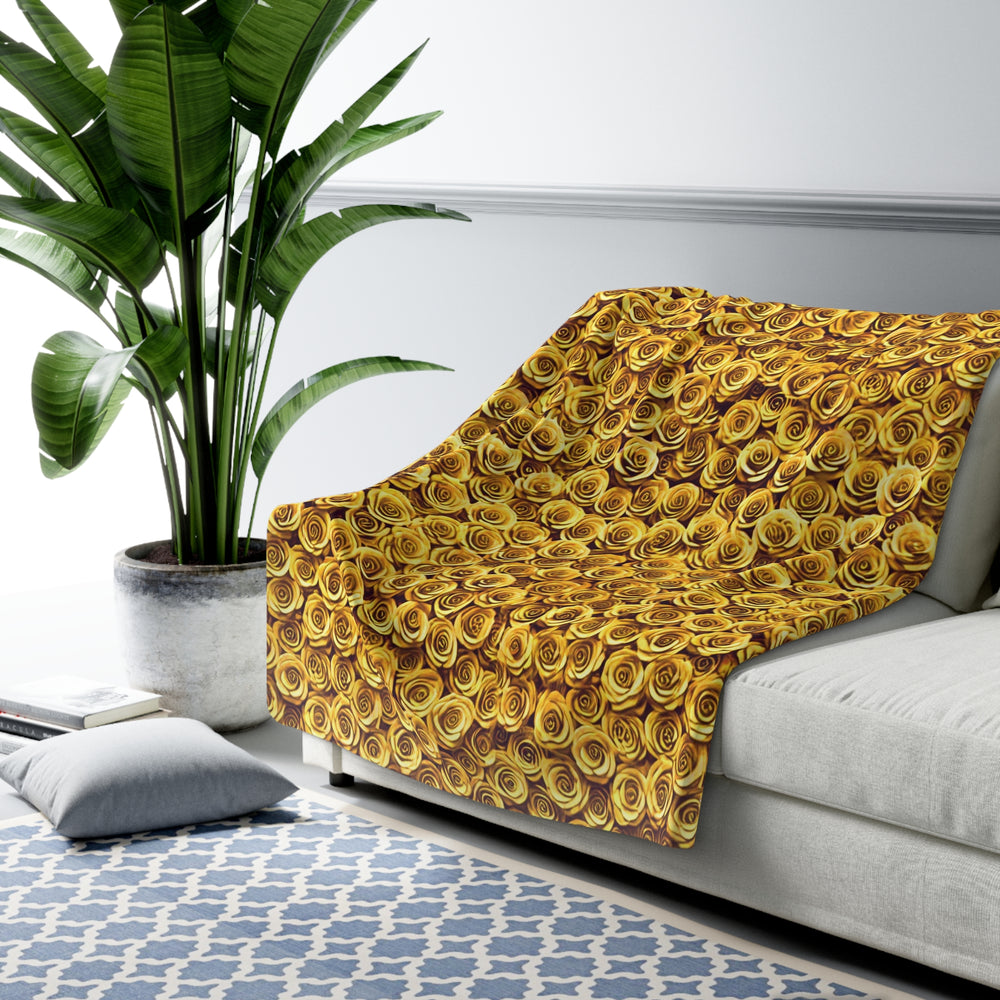 
                  
                    Yellow "Blanket of Roses" - Sherpa Fleece
                  
                