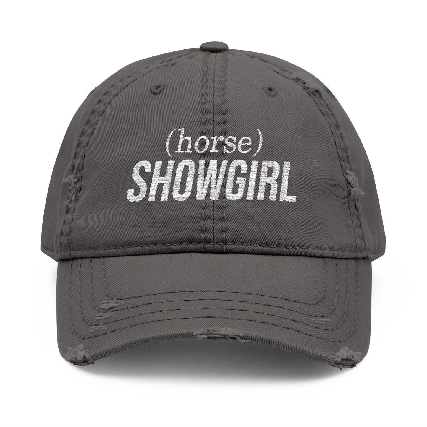 Embroidered Distressed Hat - (horse) SHOWGIRL