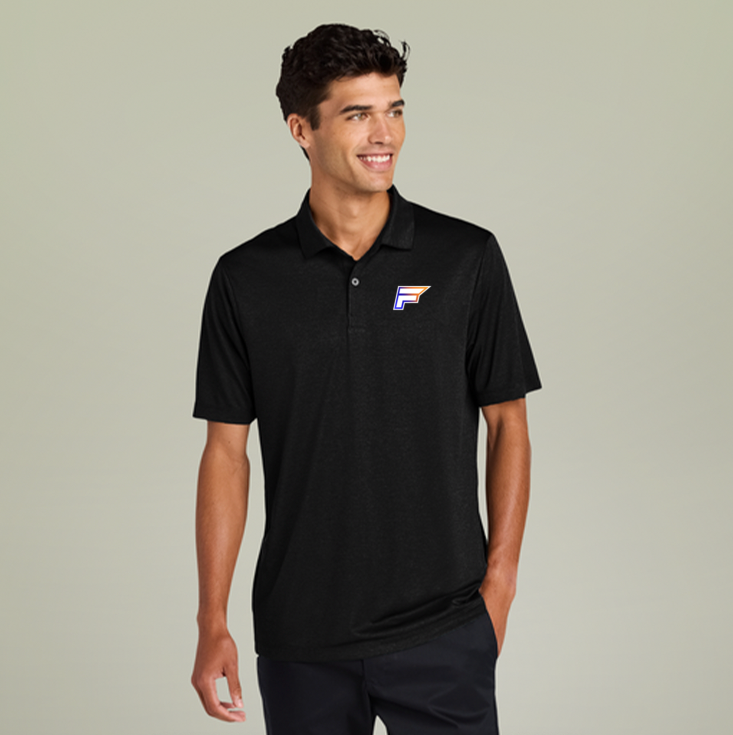 Gradient Outline F - Mercer+Mettle® Men's Recharge Jersey Polo