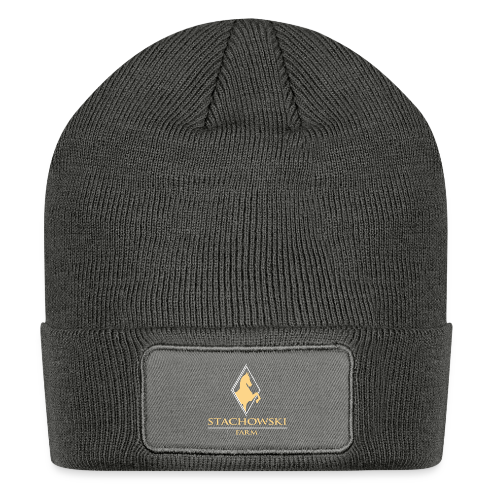 Stachowski Patch Beanie - charcoal grey