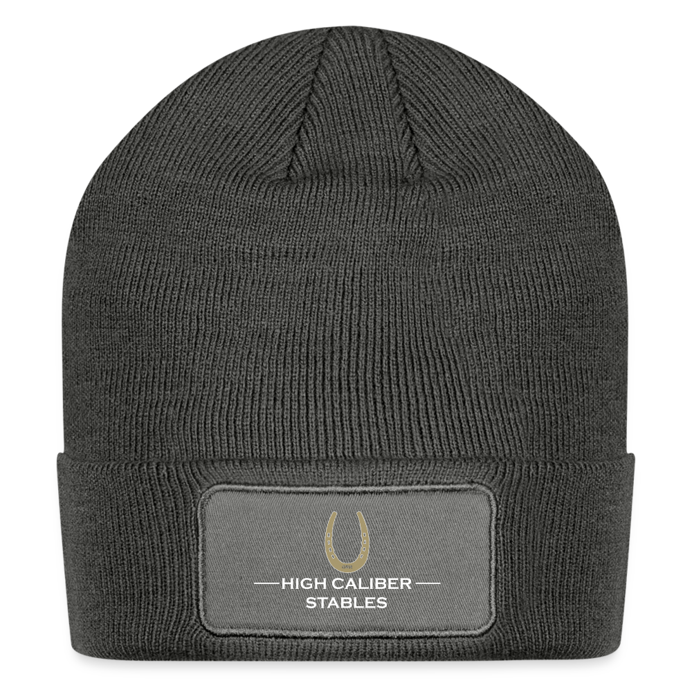 High Caliber Patch Beanie - charcoal grey