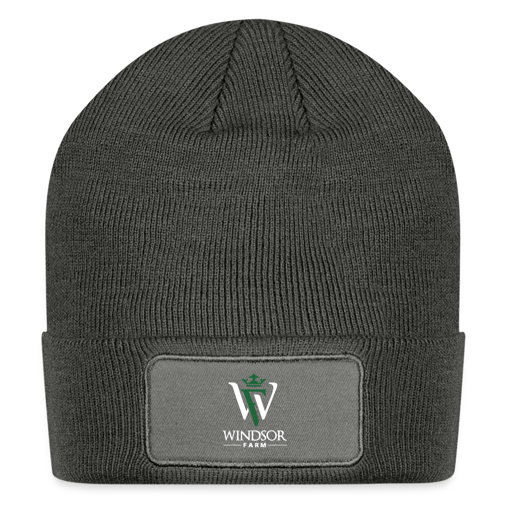 
                  
                    Windsor Farm Patch Beanie - charcoal grey
                  
                