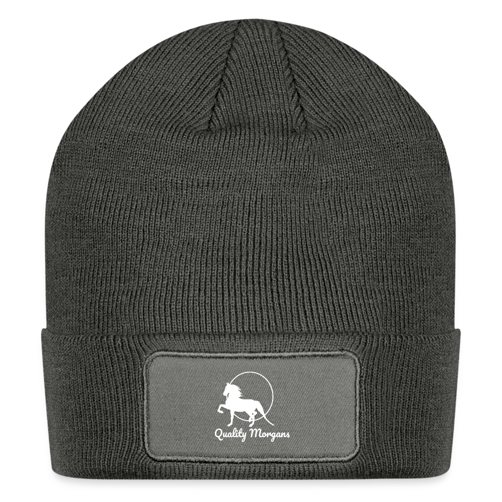 Quality Morgans Patch Beanie - charcoal grey