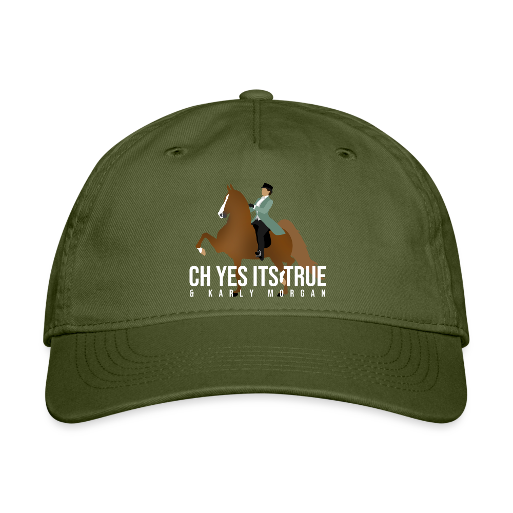 CH Yes It's True 100% Cotton Baseball Cap - olive green