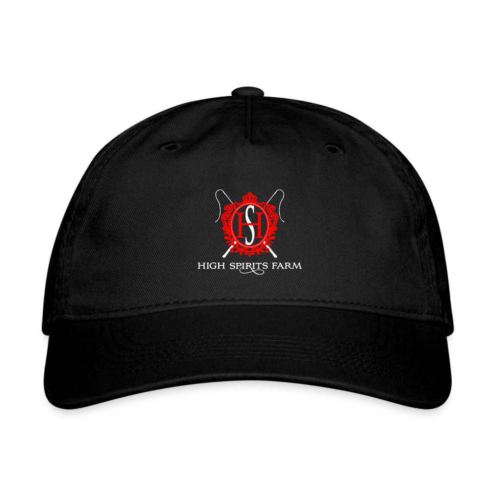 High Spirit Farm 100% Cotton Baseball Cap - black